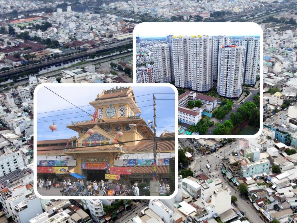 Khu vực Quận 6 với chợ Bình Tây và khu dân cư