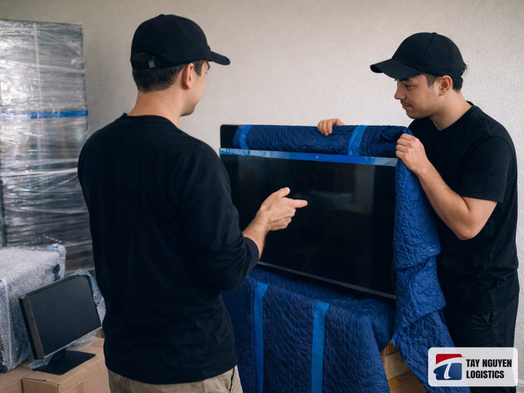 Kiện hàng dễ vỡ có nhãn cảnh báo