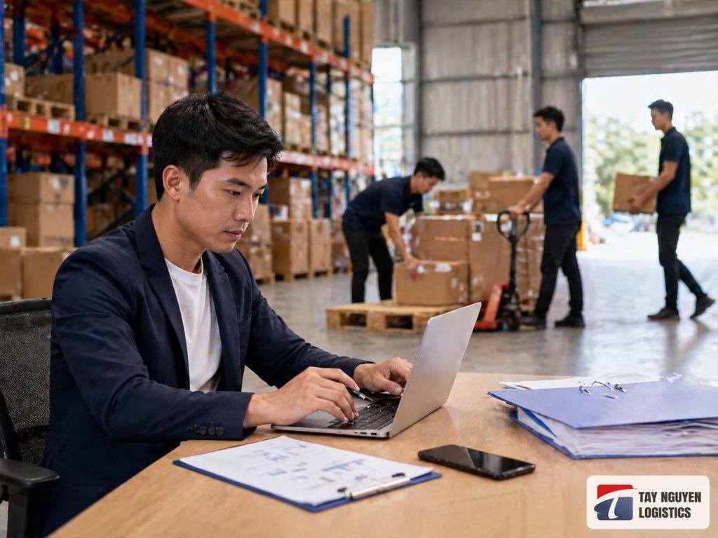 Kiểm kê tài sản hàng hóa thiết bị kho xưởng chi tiết trước khi vận chuyển