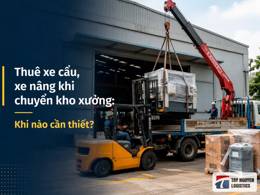 khi nào cần phải thuê xe cẩu, xe nâng khi chuyển kho xưởng